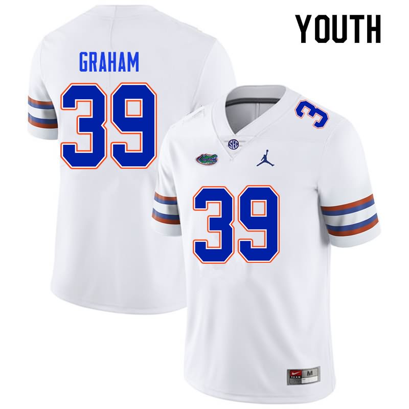 Youth NCAA Florida Gators Fenley Graham #39 Stitched Authentic Nike White College Football Jersey GXO5865NG